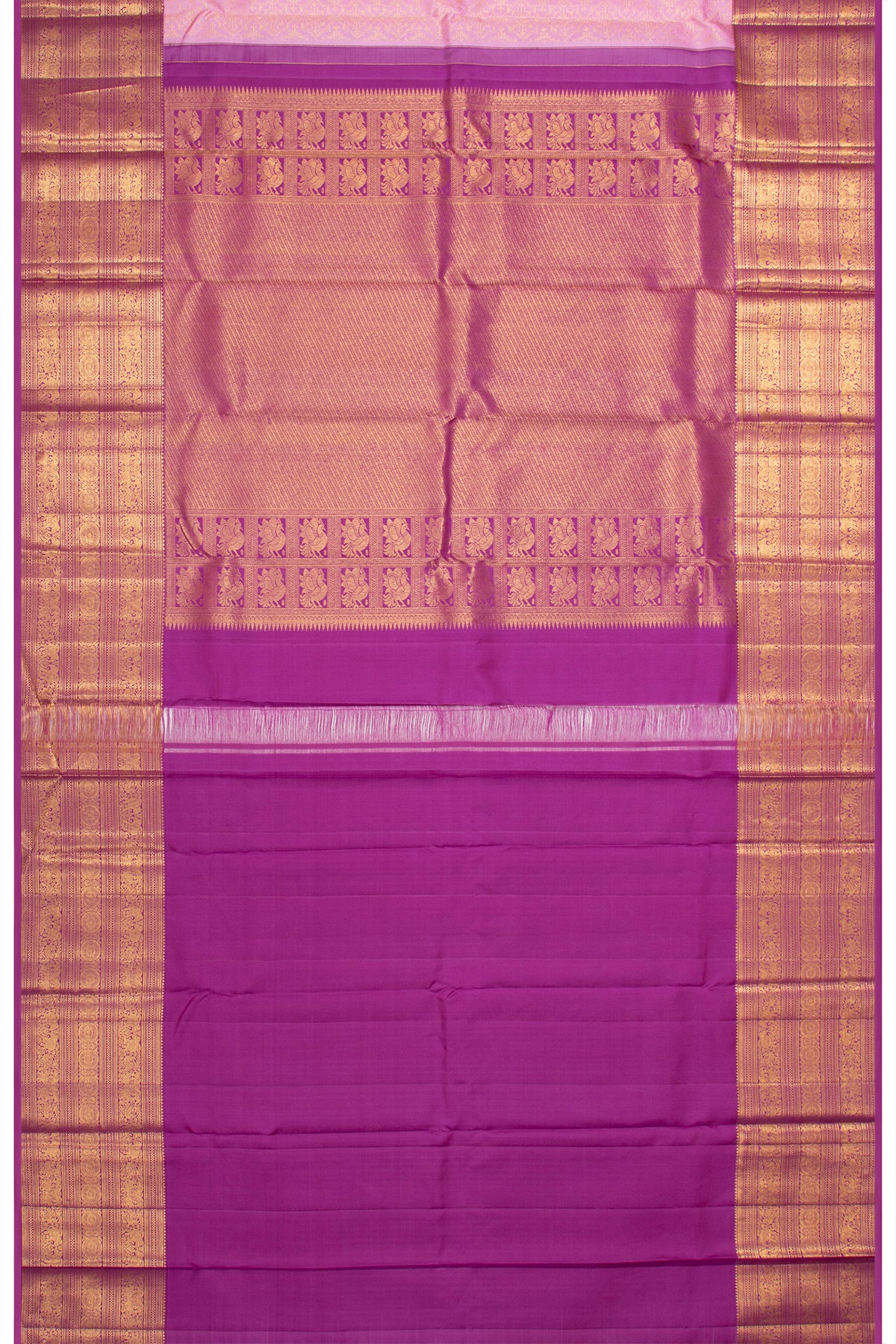 Kanchipuram Silk Brocade Lavender Saree
