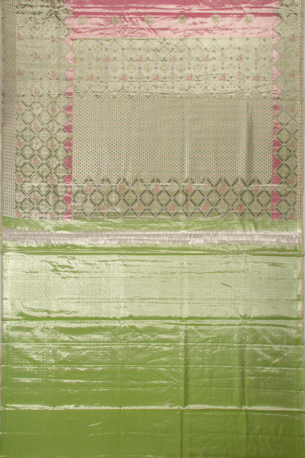 Kanchipuram Silk Tissue Butta Pink Saree