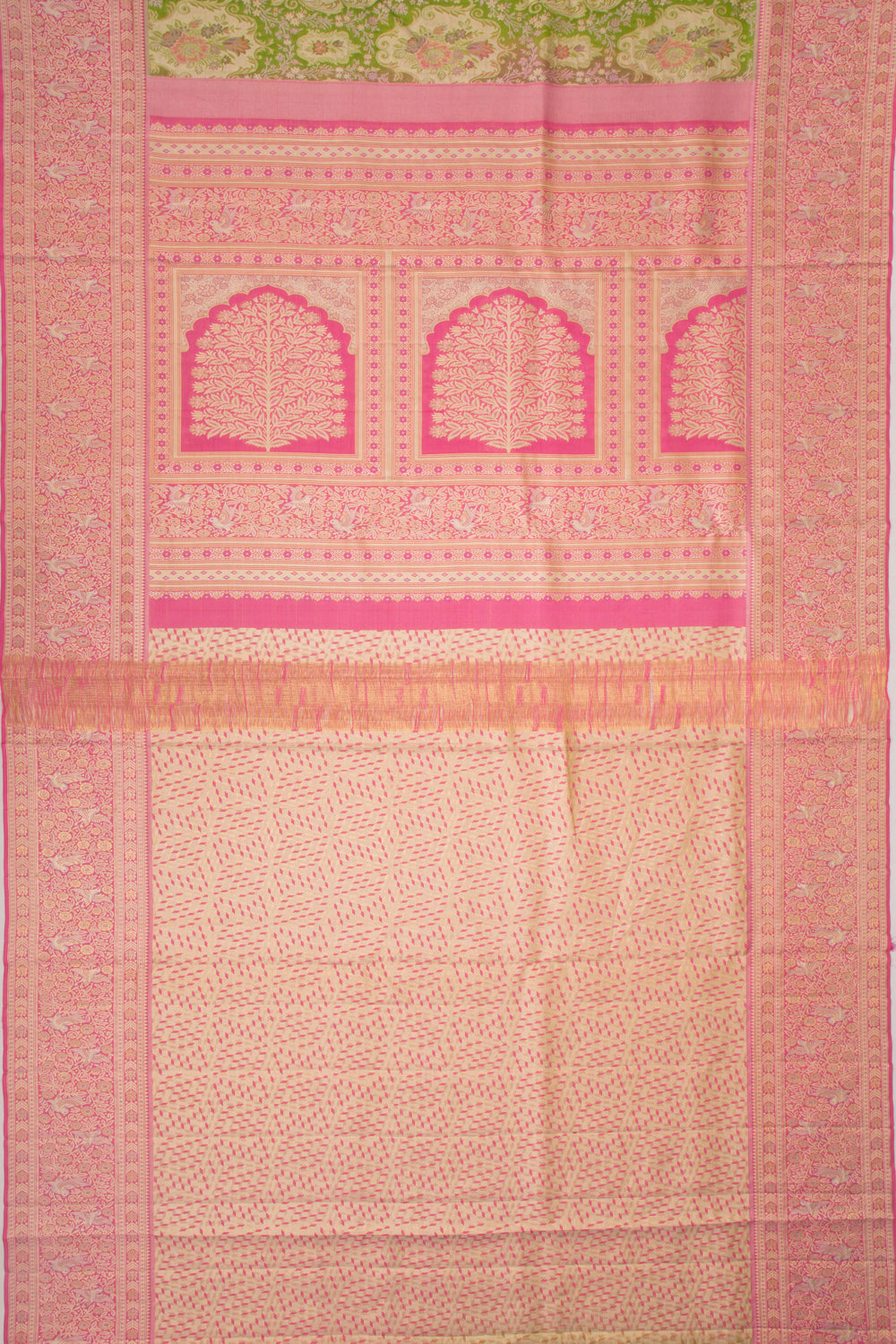 Kanchipuram Silk Tissue Brocade Green Saree