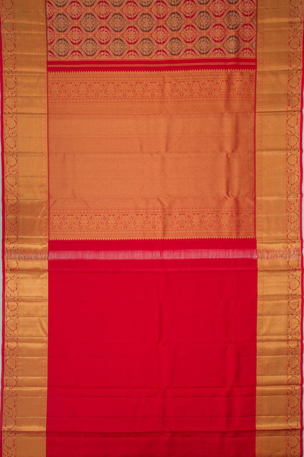 Kanchipuram Silk Brocade Red Saree