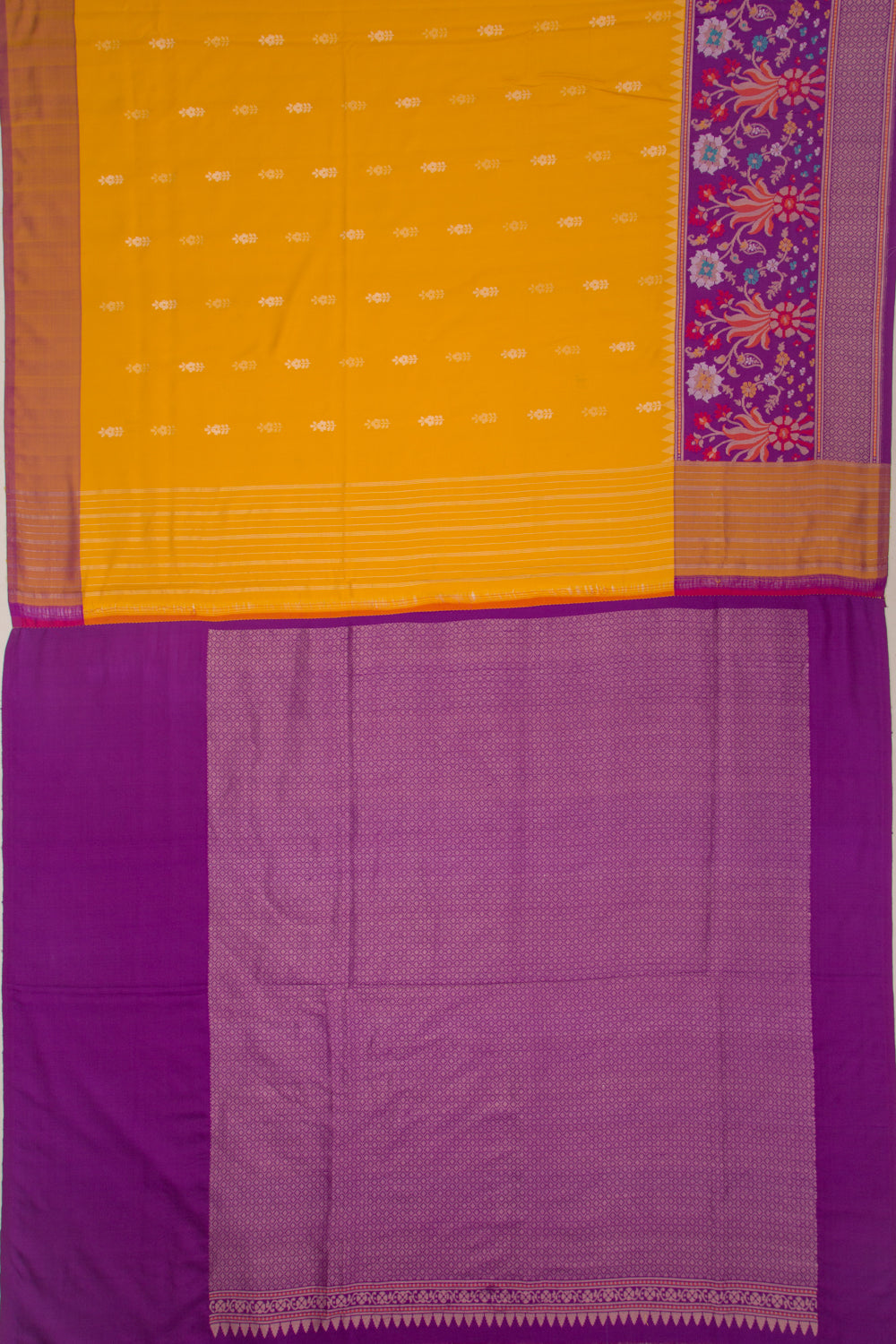 Banarasi Silk Butta Mustard Yellow Saree