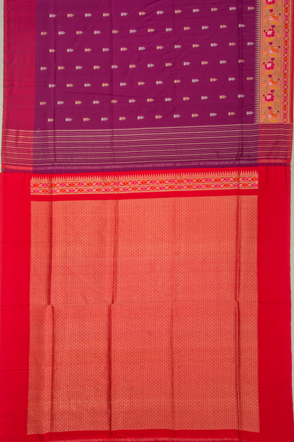 Banarasi Silk Butta Purple Saree