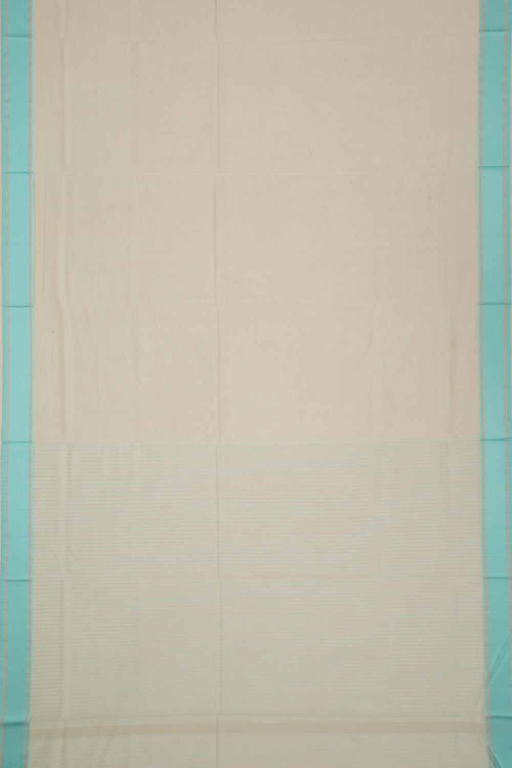 Maheswari Cotton Plain Cream Saree