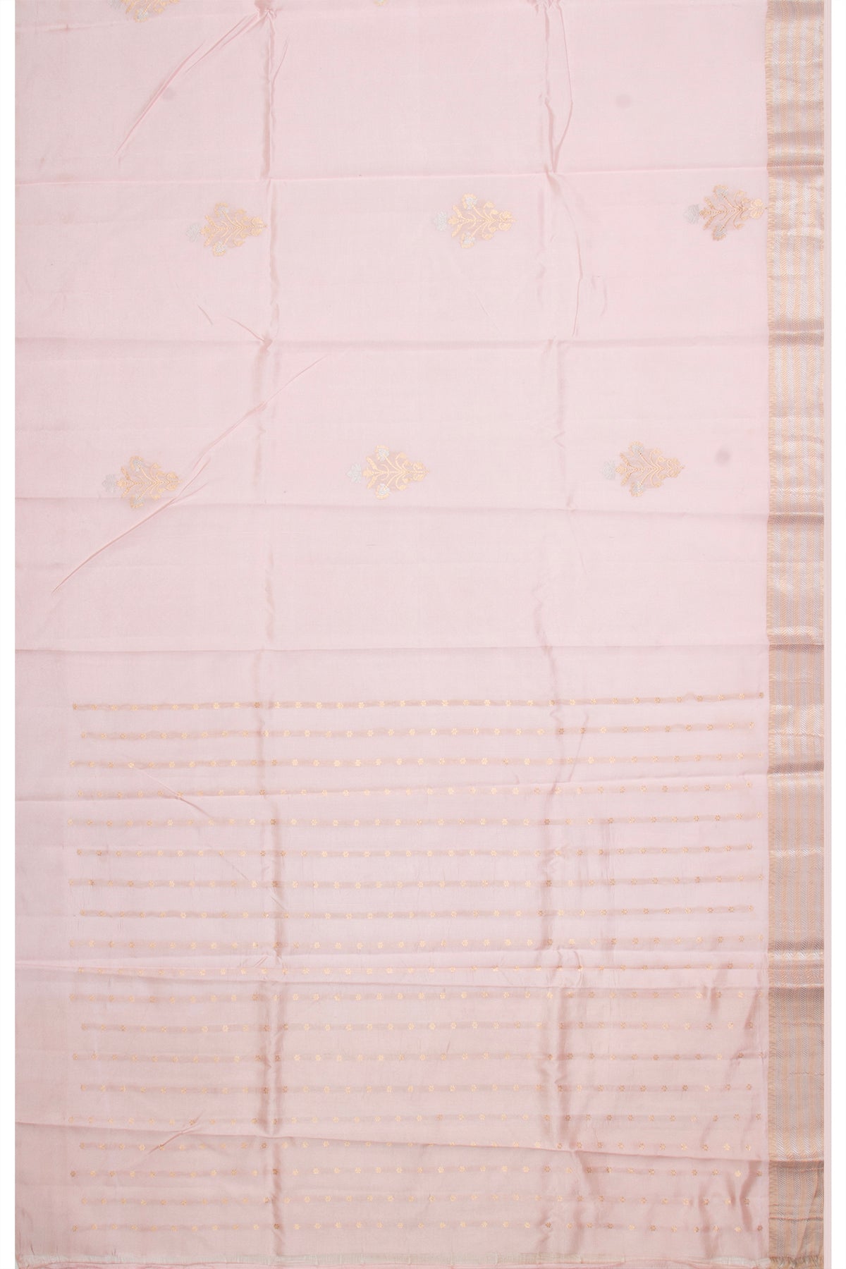 Banarasi Katan Silk Butta Pastel Pink Saree