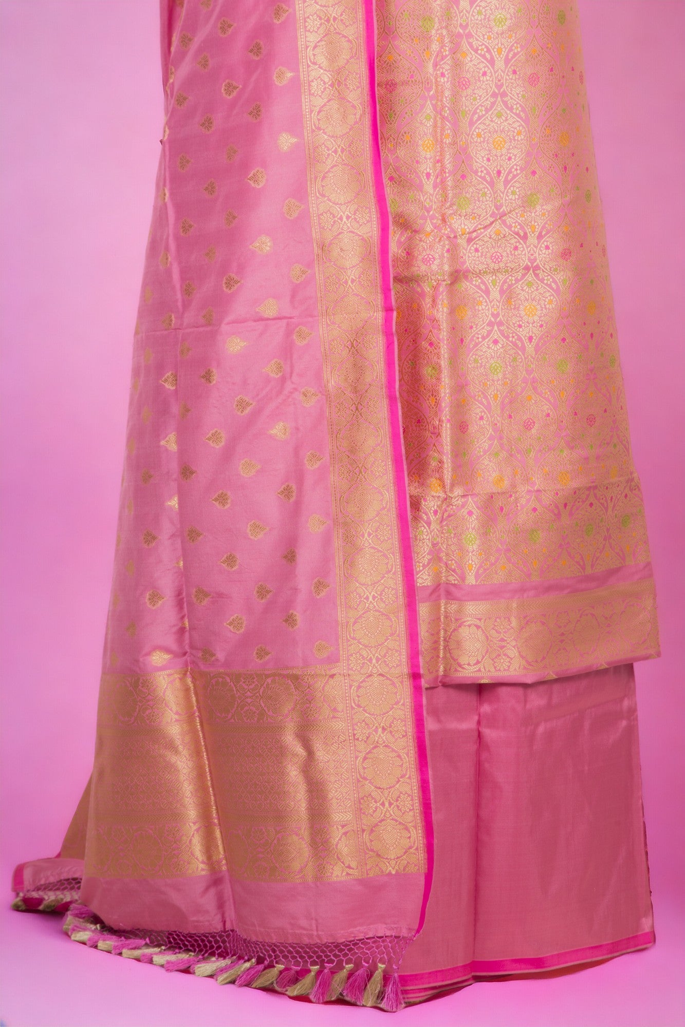 Banarasi Silk Brocade Pink Salwar Suit Set