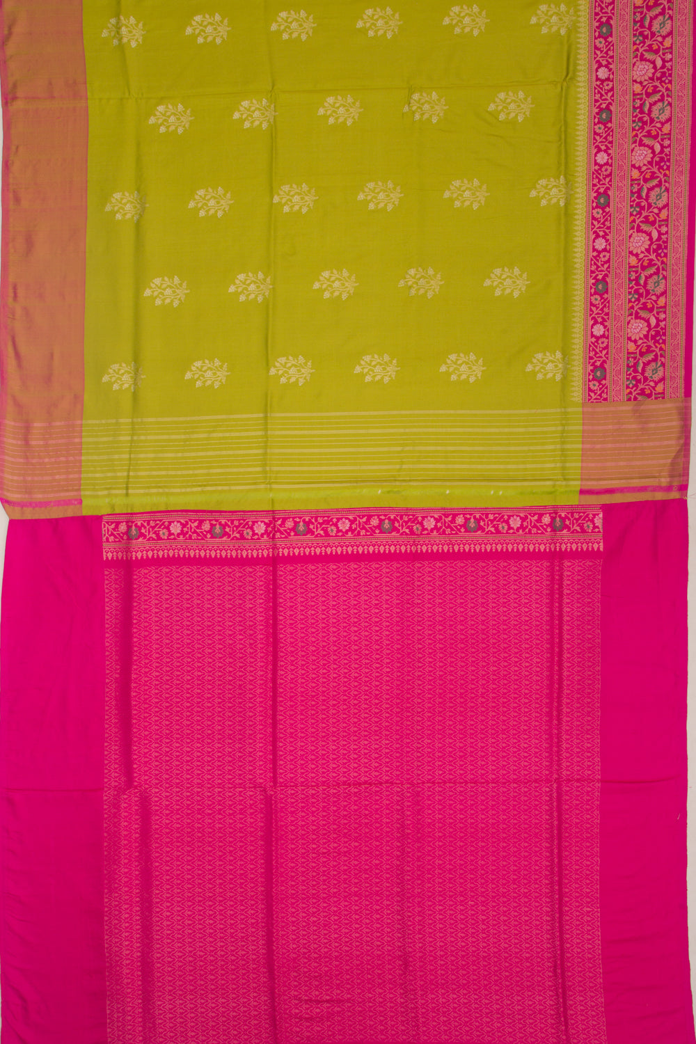 Banarasi Silk Butta Parrot Green Saree