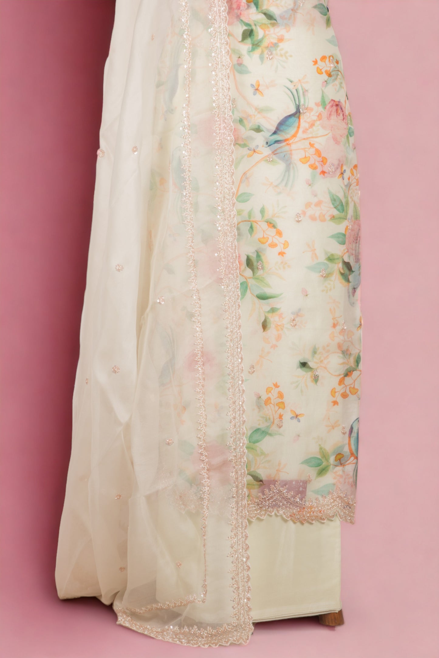 Organza White Salwar Suit Set