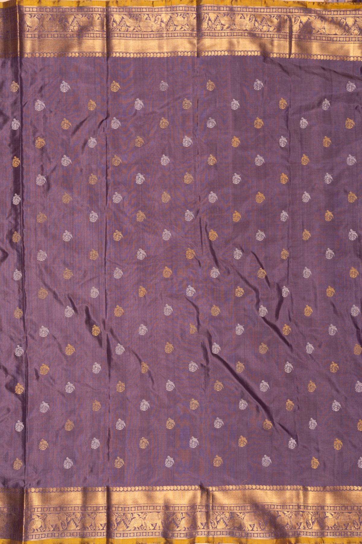 Kanchipuram Silk Twill Lilac Saree