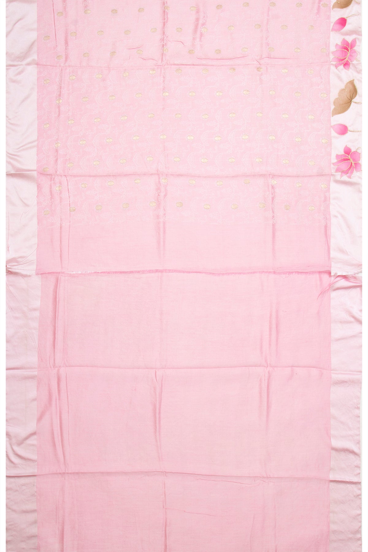 Banarasi Katan Silk Jacquard And Butta Pink Saree With Printed Border