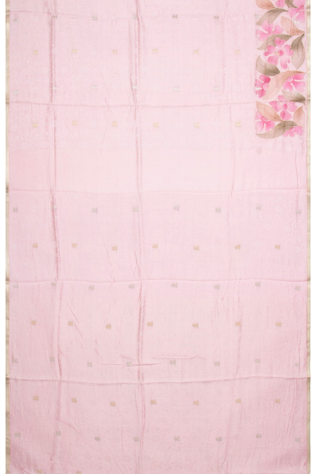 Banarasi Silk Jacquard And Butta Pastel Pink Saree With Printed Border