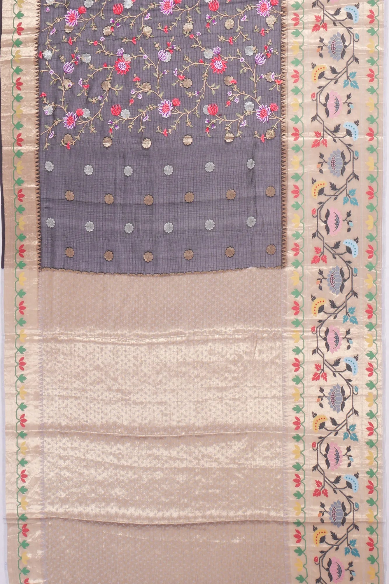 Kankatala Kota Soft Silk All Over Embroidery Black Saree g2