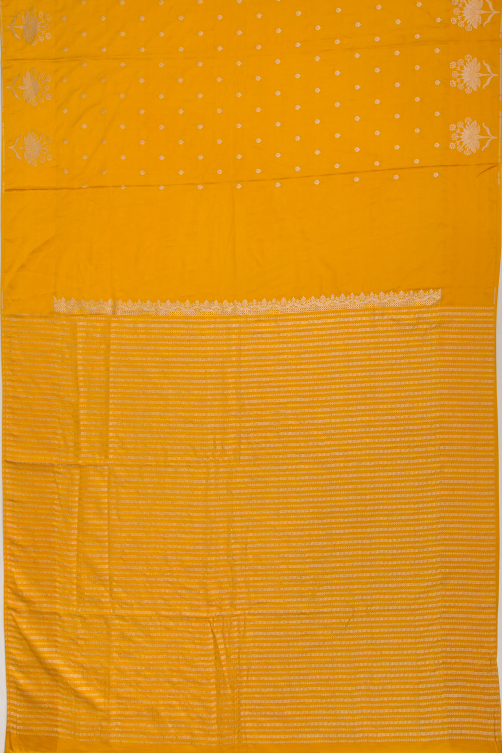 Banarasi Satin Brocade Yellow Saree
