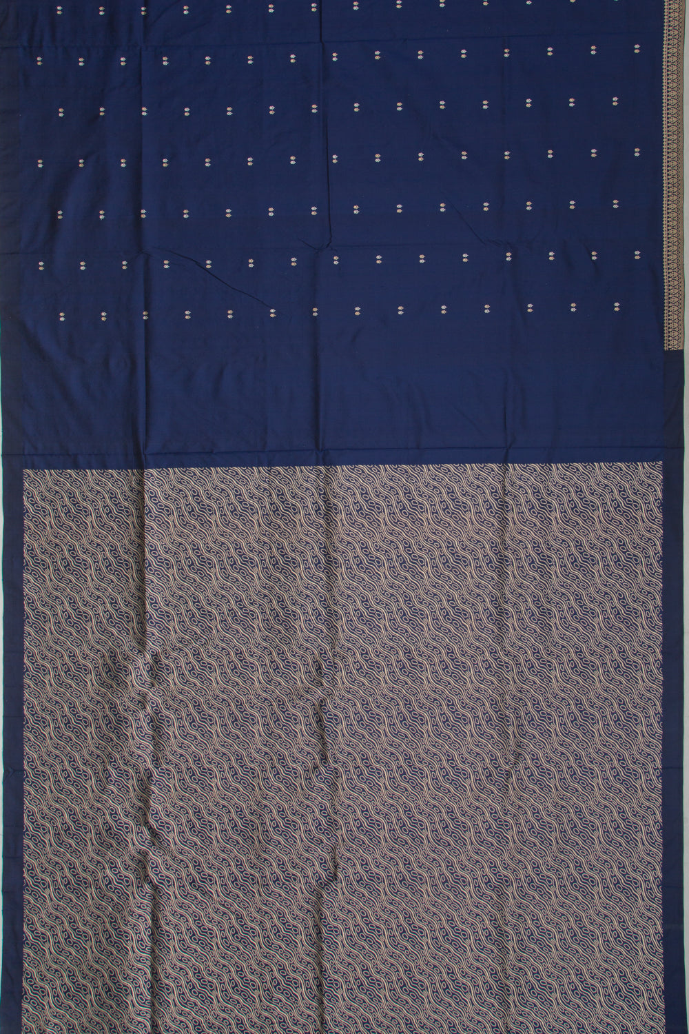 Banarasi Katan Silk Butta Dark Blue Saree