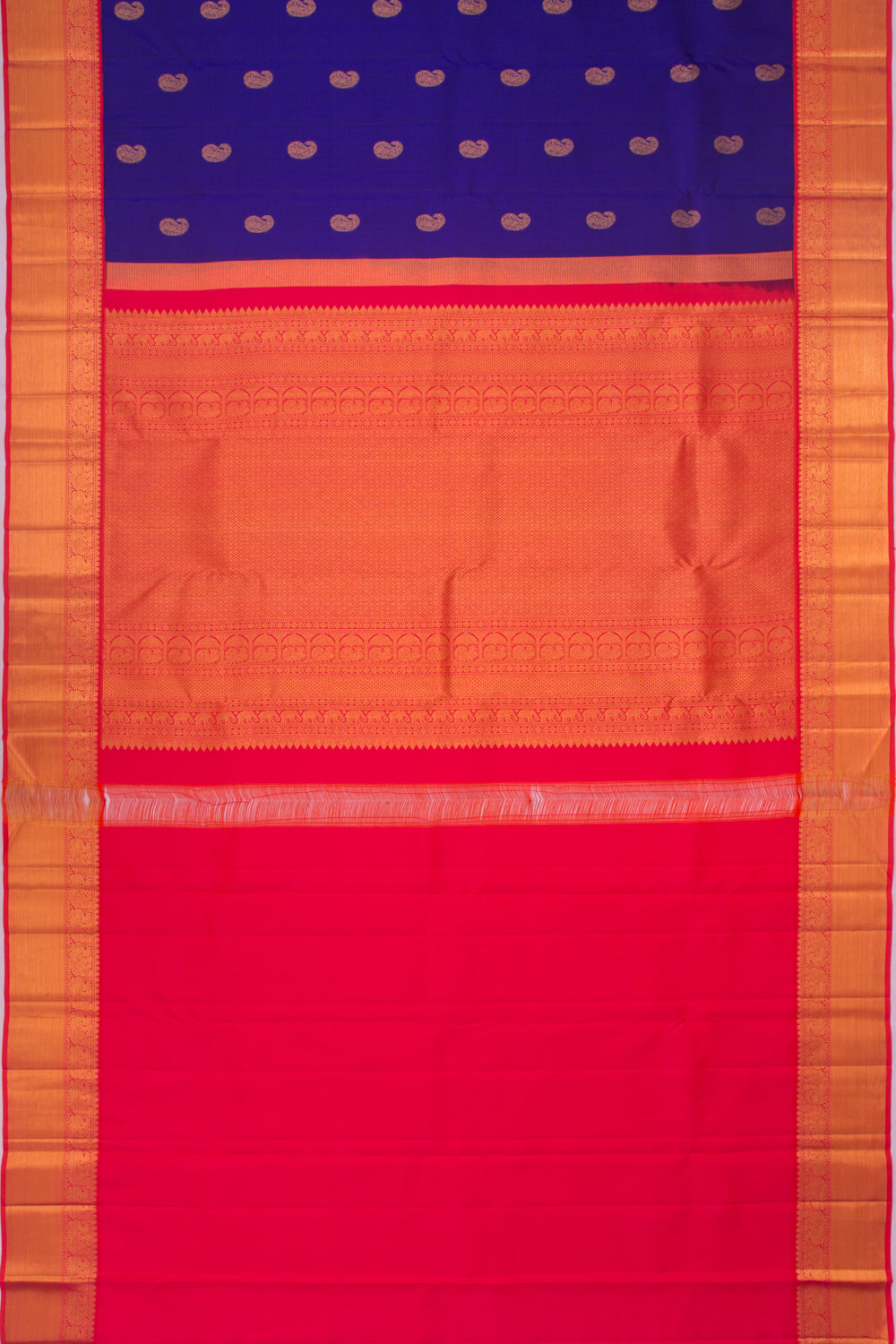 Kanchipuram Silk Butta Royal Blue Saree