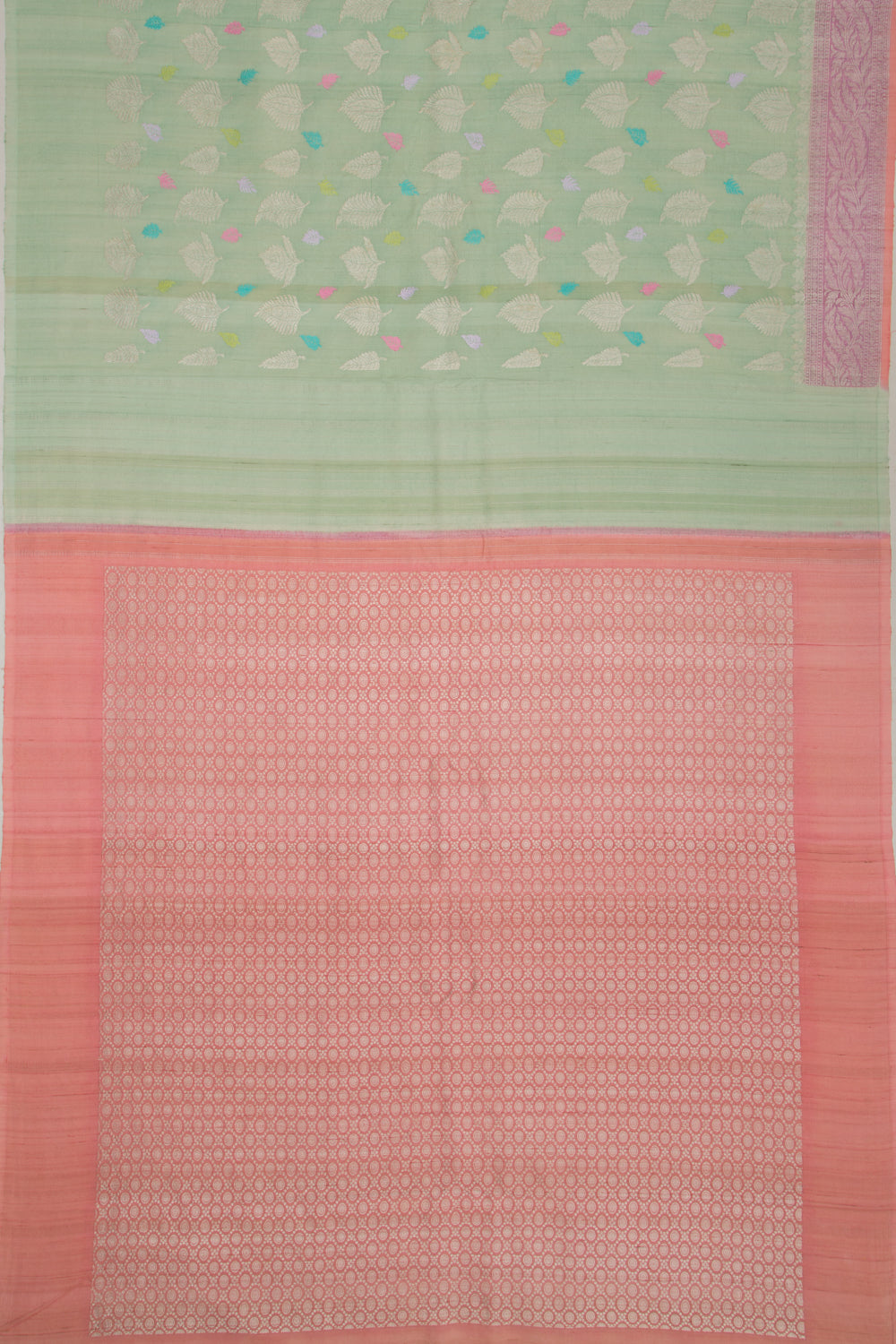 Banarasi Tussar Georgette Brocade Pastel Green Saree