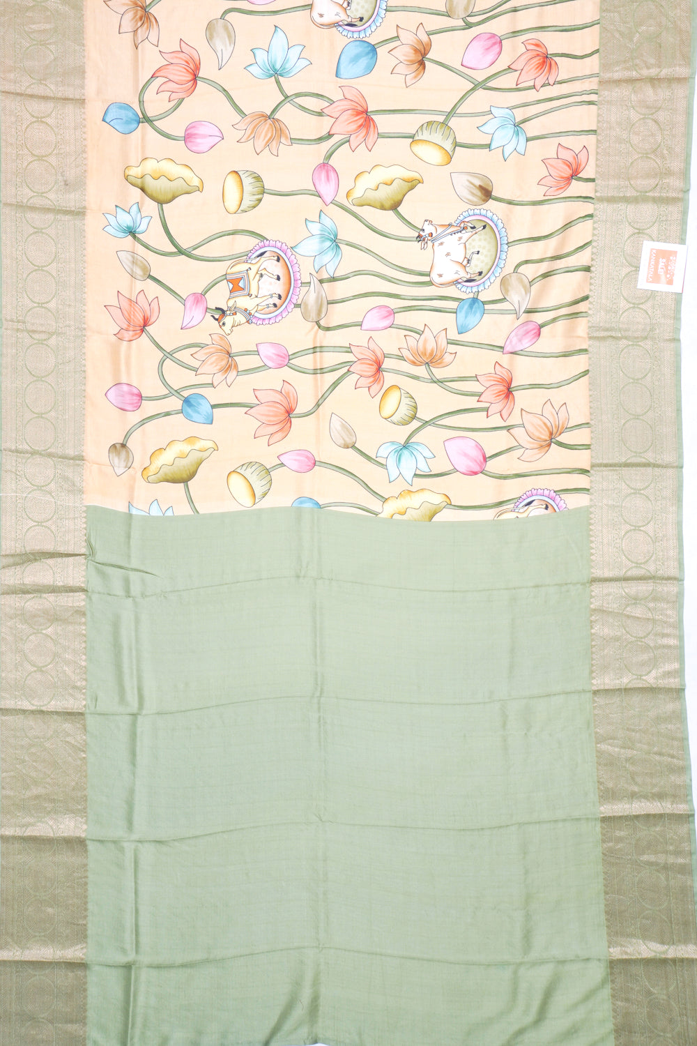 Soft Silk Pichwai Printed Yellow Saree
