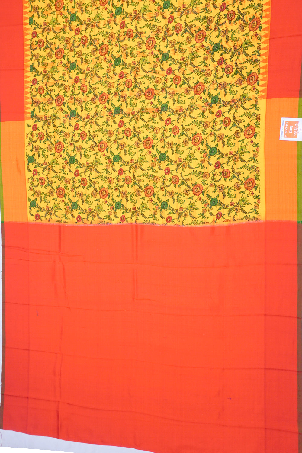 Soft Silk Floral Printed Yellow Saree