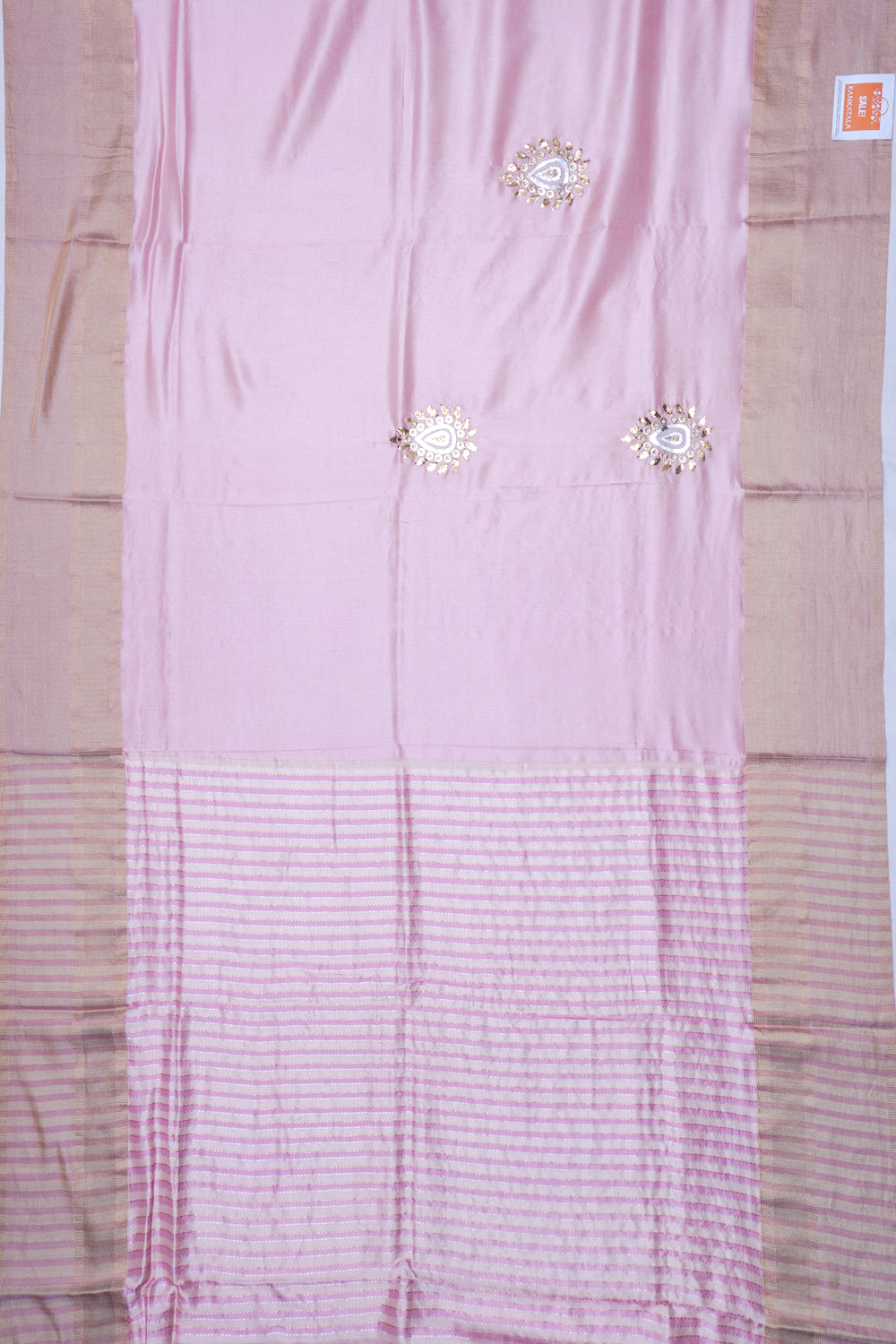 Soft Silk Butta Baby Pink Saree With Mukesh Work