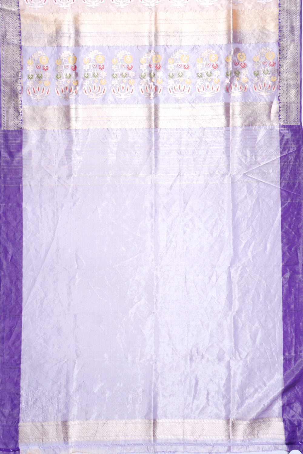 Banarasi Kora Organza Tissue Jaal Pastel Orange Saree