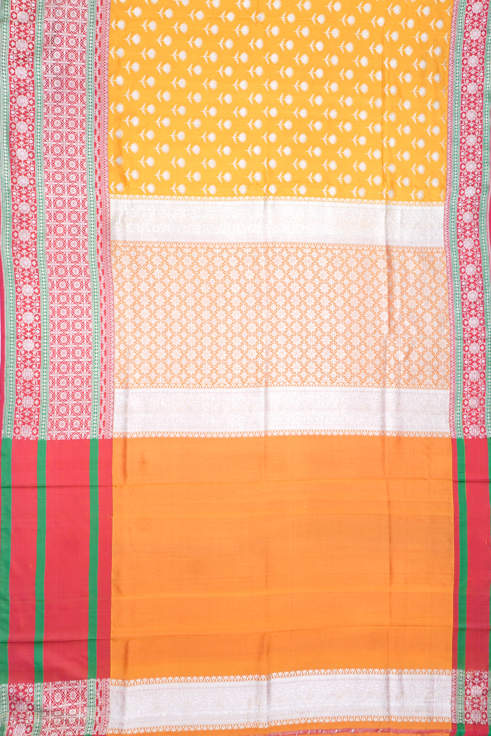 Banarasi Silk Butta Yellow Saree