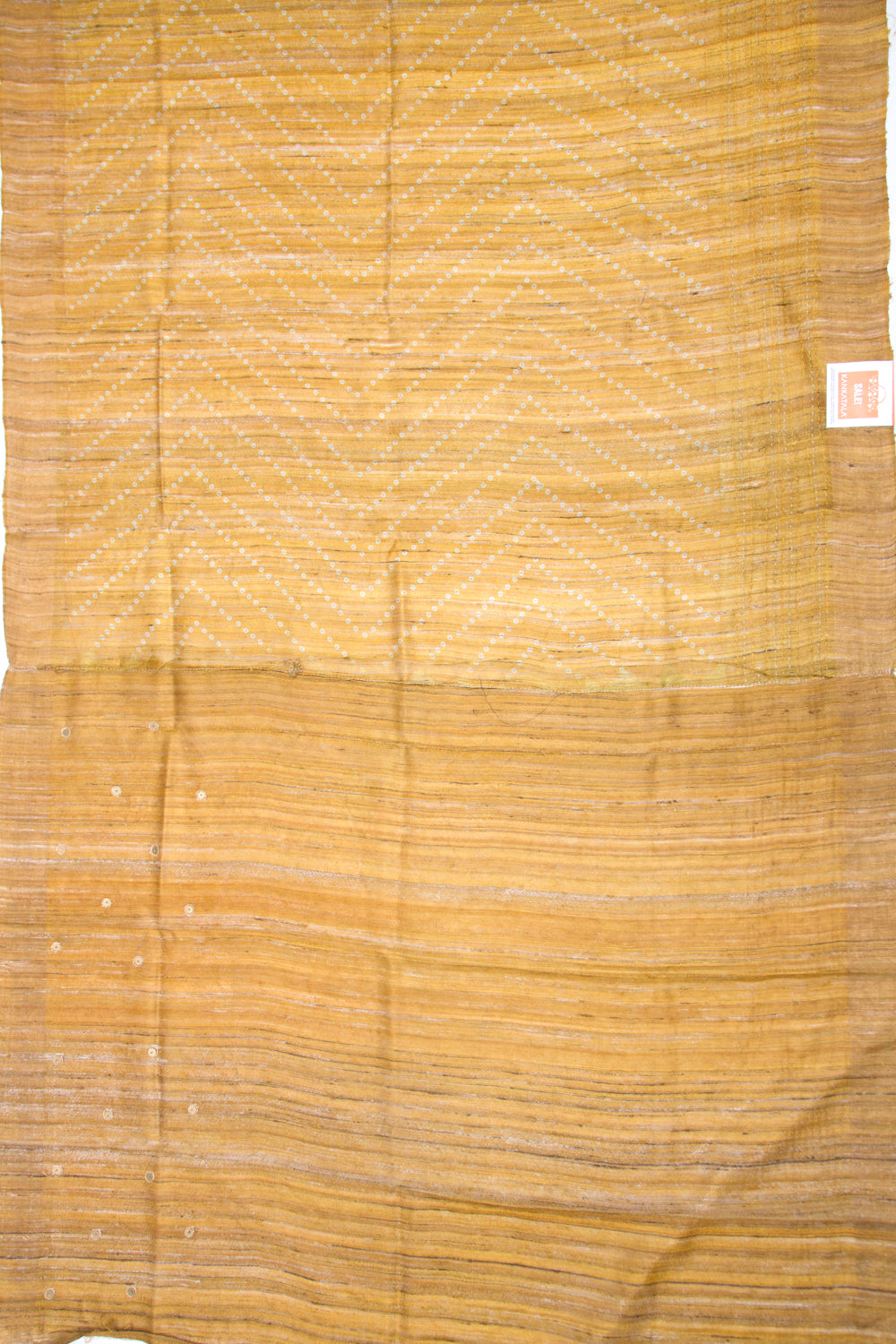 Bhagalpuri Tussar Bandhani Inspired Mustard Yellow Saree