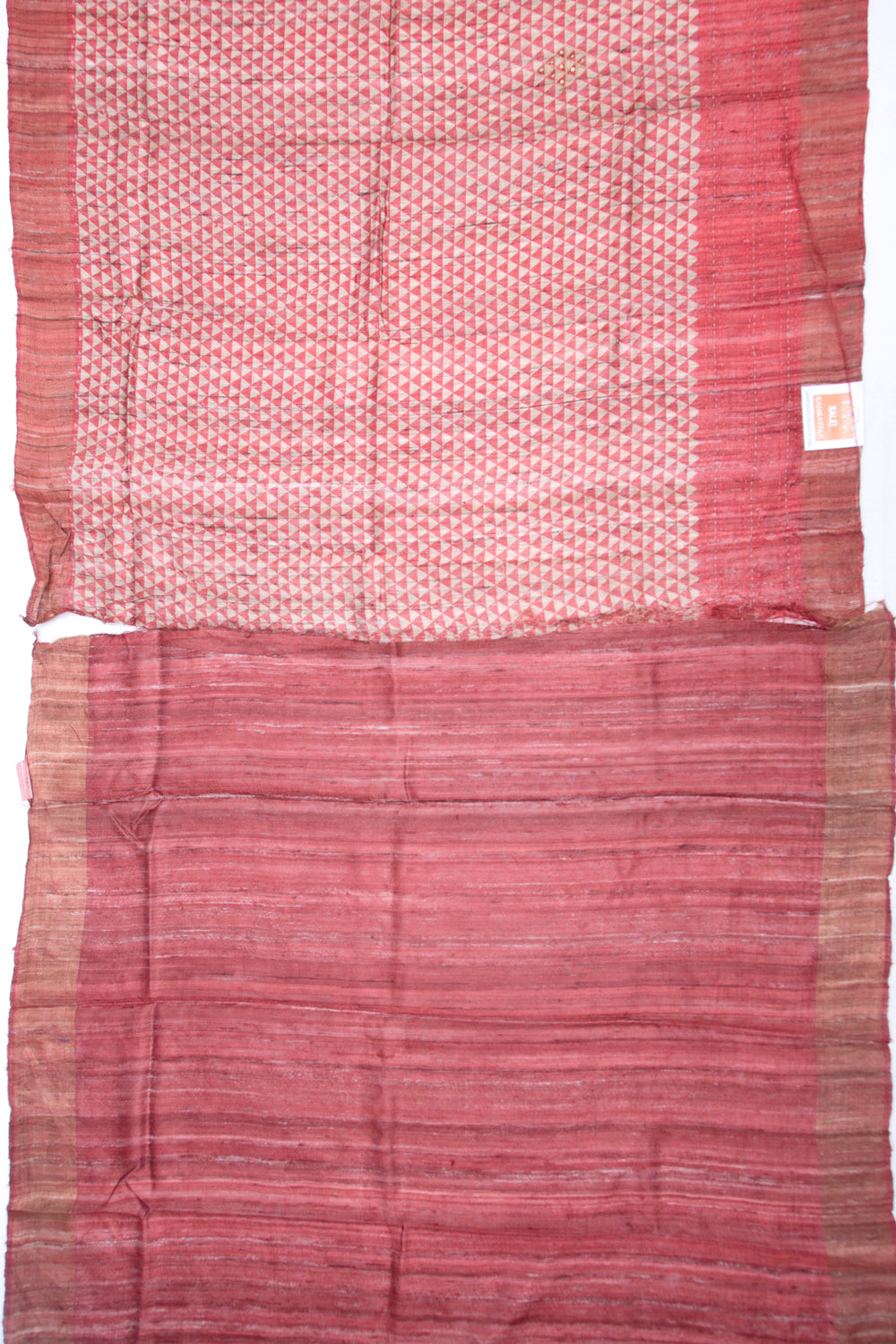 Tussar Printed Pink Saree