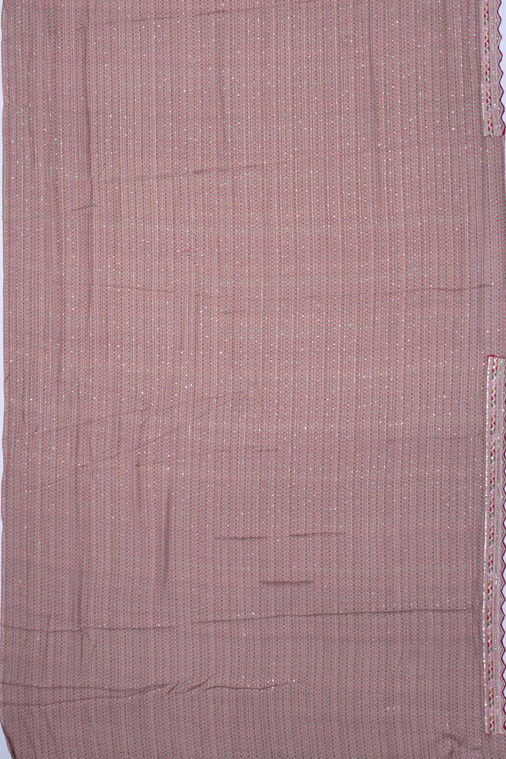 Georgette Brocade Multicolour Saree With Scallop Border