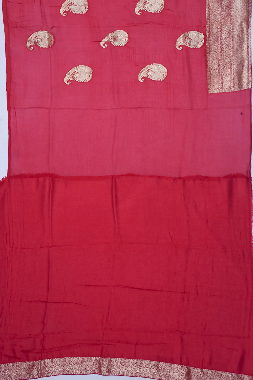 Organza Butta Red Saree