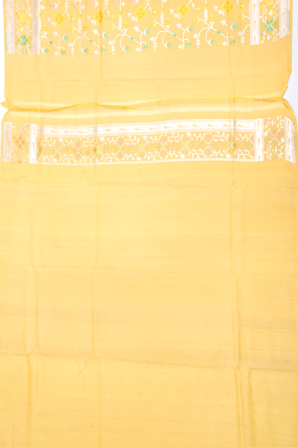 Banarasi Tussar Georgette Brocade Yellow Saree