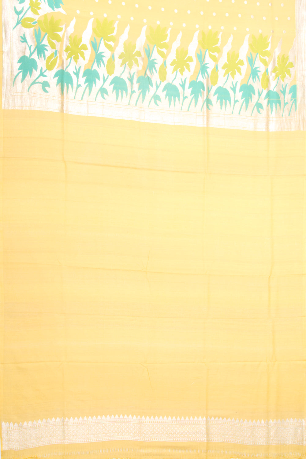 Banarasi Tussar Georgette Butta Yellow Saree