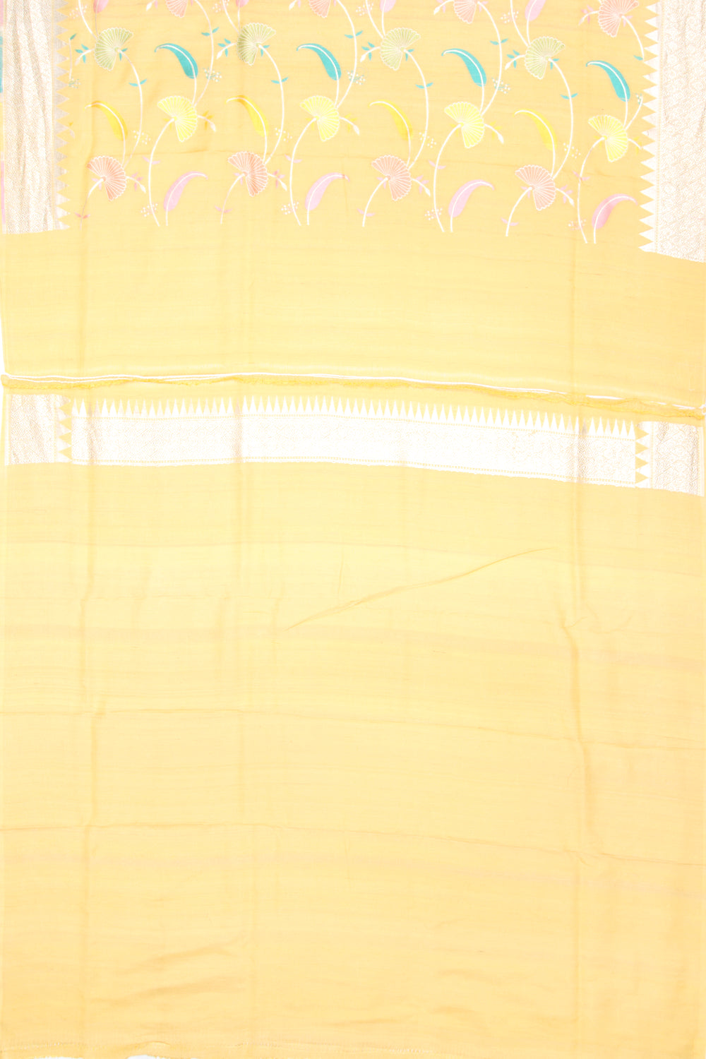 Banarasi Tussar Georgette Jaal Yellow Saree