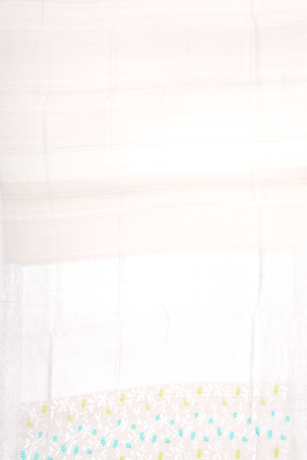 Banarasi Tussar Georgette Jaal Cream Saree