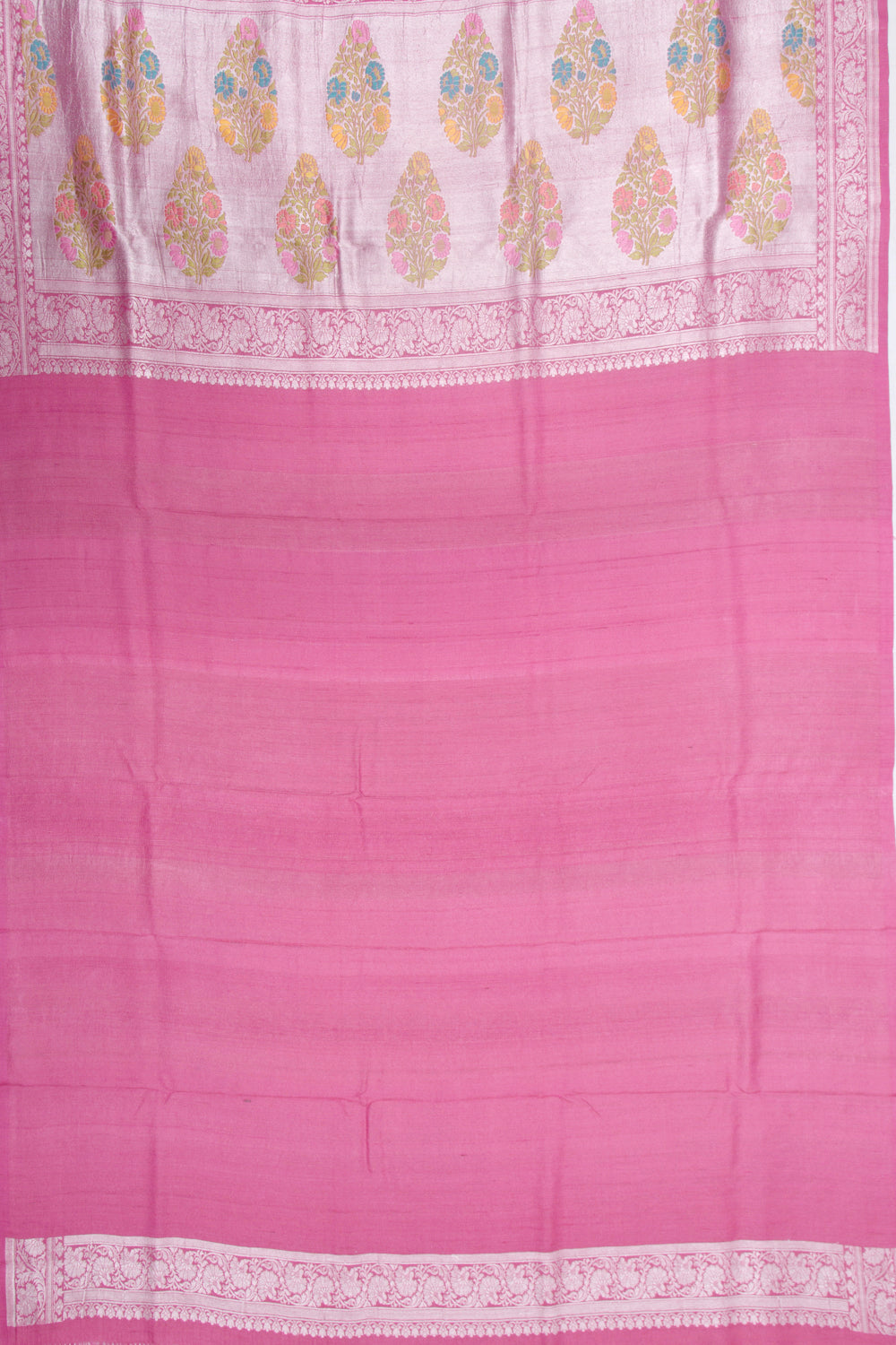Banarasi Tussar Georgette Jaal Pink Saree
