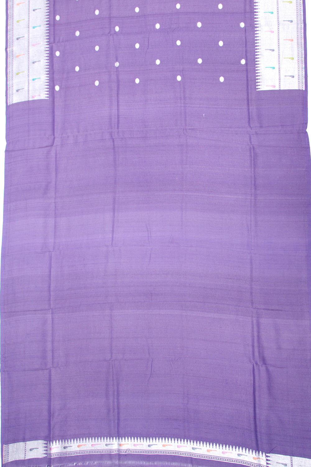 Banarasi Tussar Georgette Polka Dot Butta Lavender Saree