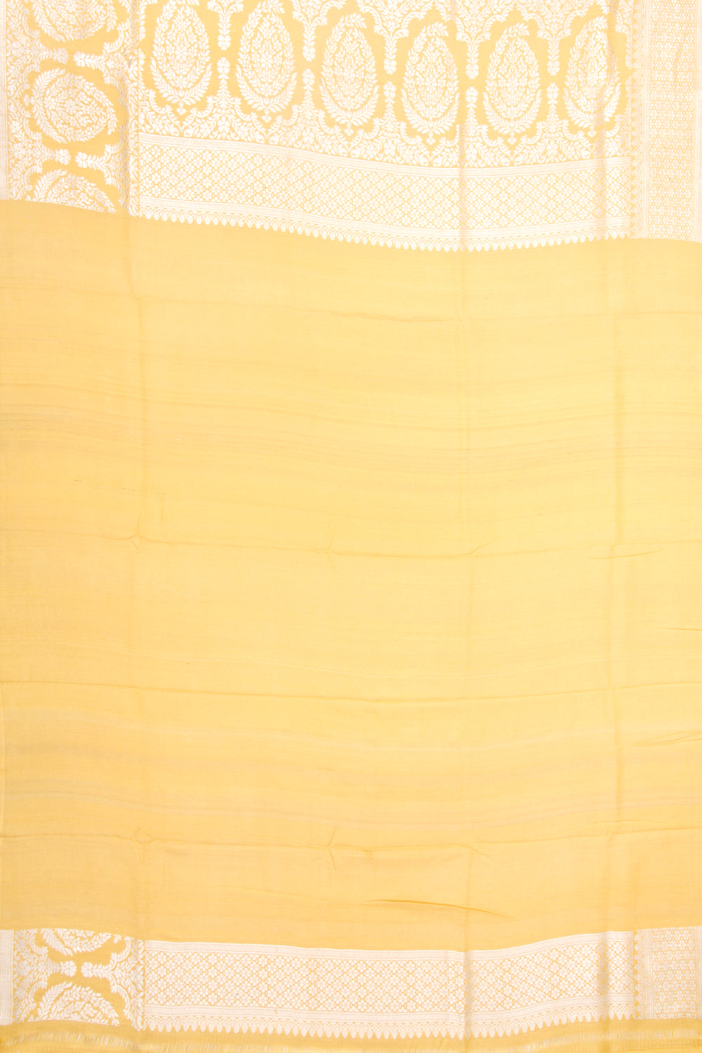 Banarasi Tussar Georgette Jaal Yellow Saree