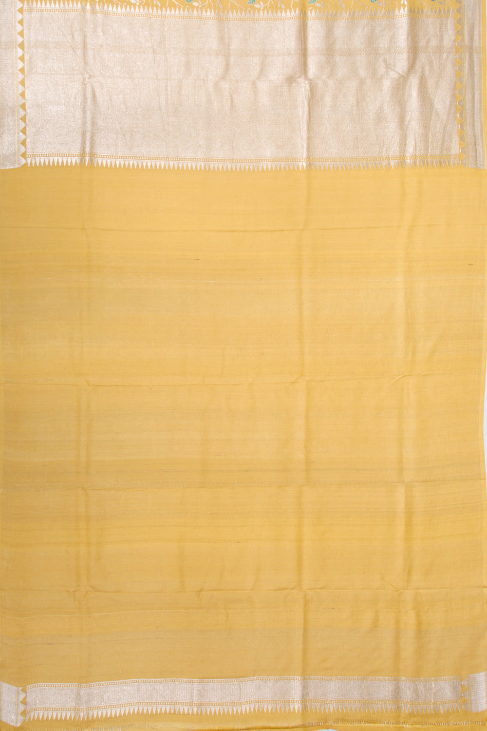 Banarasi Tussar Georgette Brocade Yellow Saree