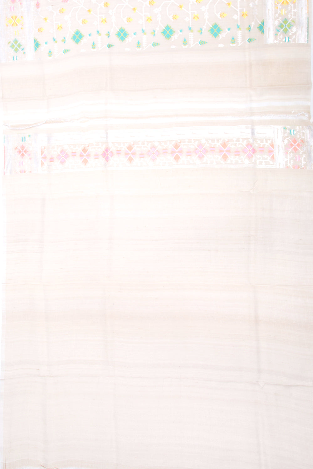 Banarasi Tussar Georgette Jaal Cream Saree