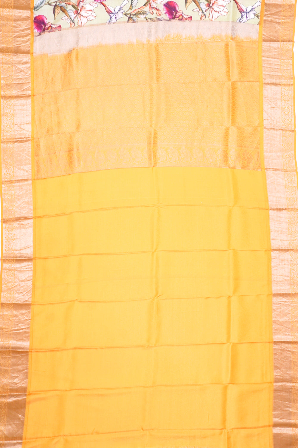 Soft Silk loral Printed Pastel Green Saree