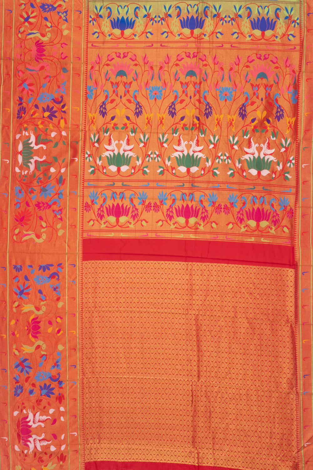 Muniya Silk Butta Green Saree