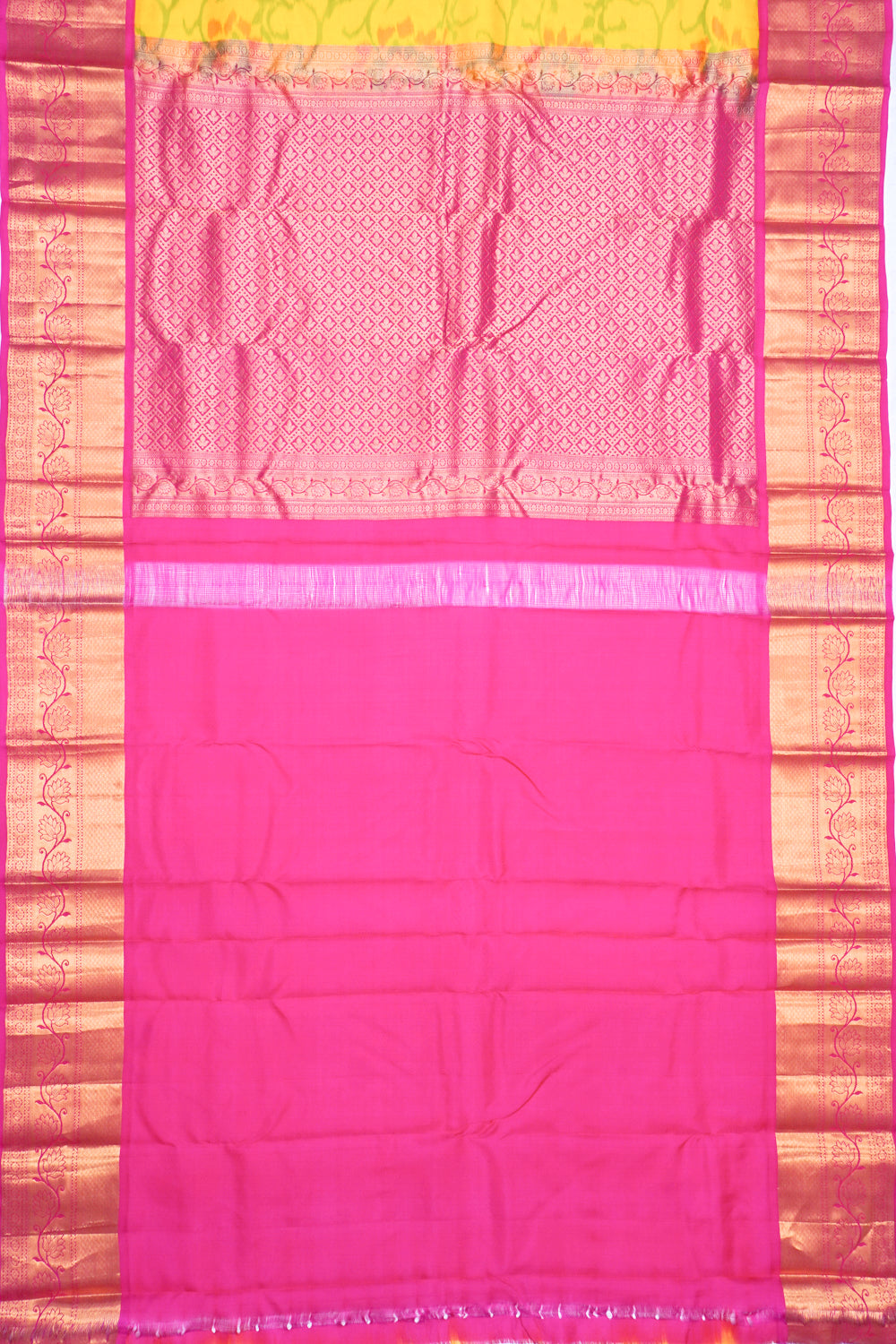 Soft Silk Ikat Yellow Saree