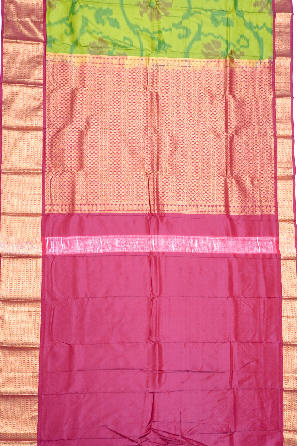 Soft Silk Ikat Green Saree