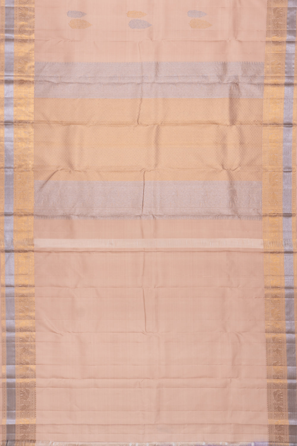 Kanchipuram SIlk Butta Cream Saree