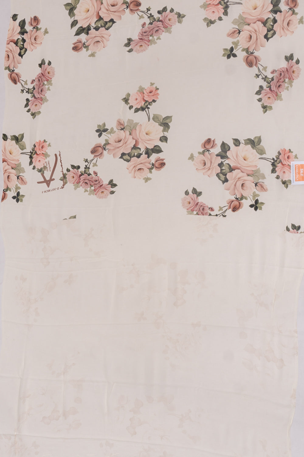 Georgette Floral Printed Off White Saree