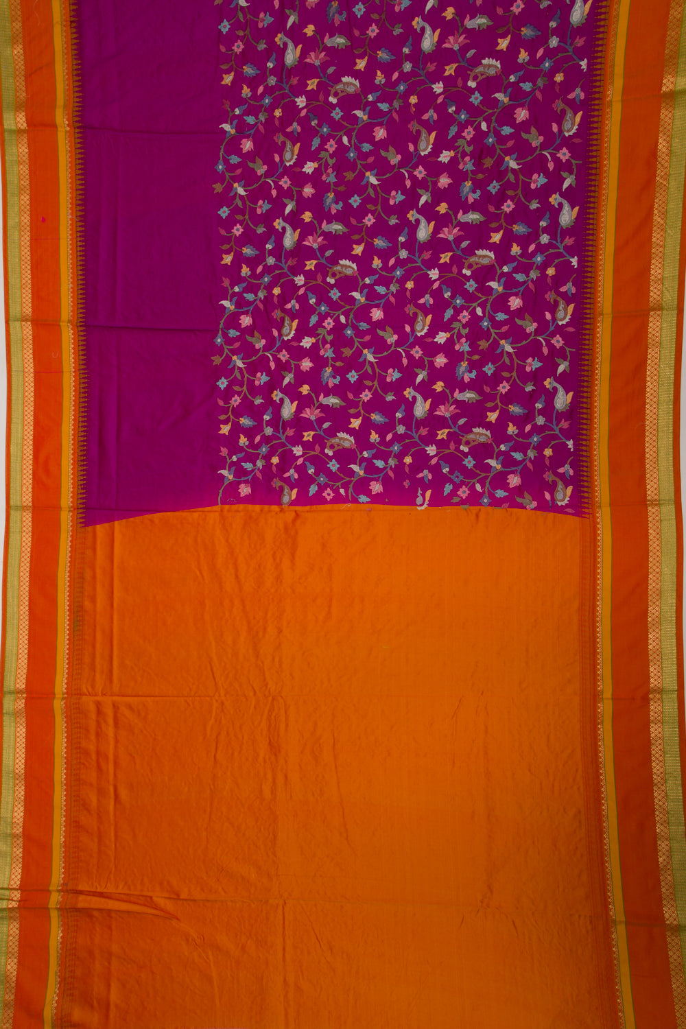 Soft Silk Embroidery Purple Saree