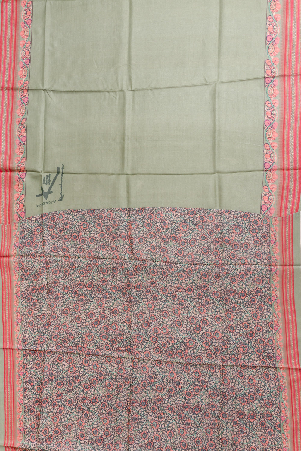 Tussar Plain Green Saree