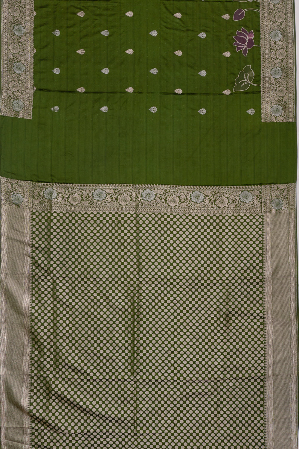 Chanderi Silk Butta Green Saree