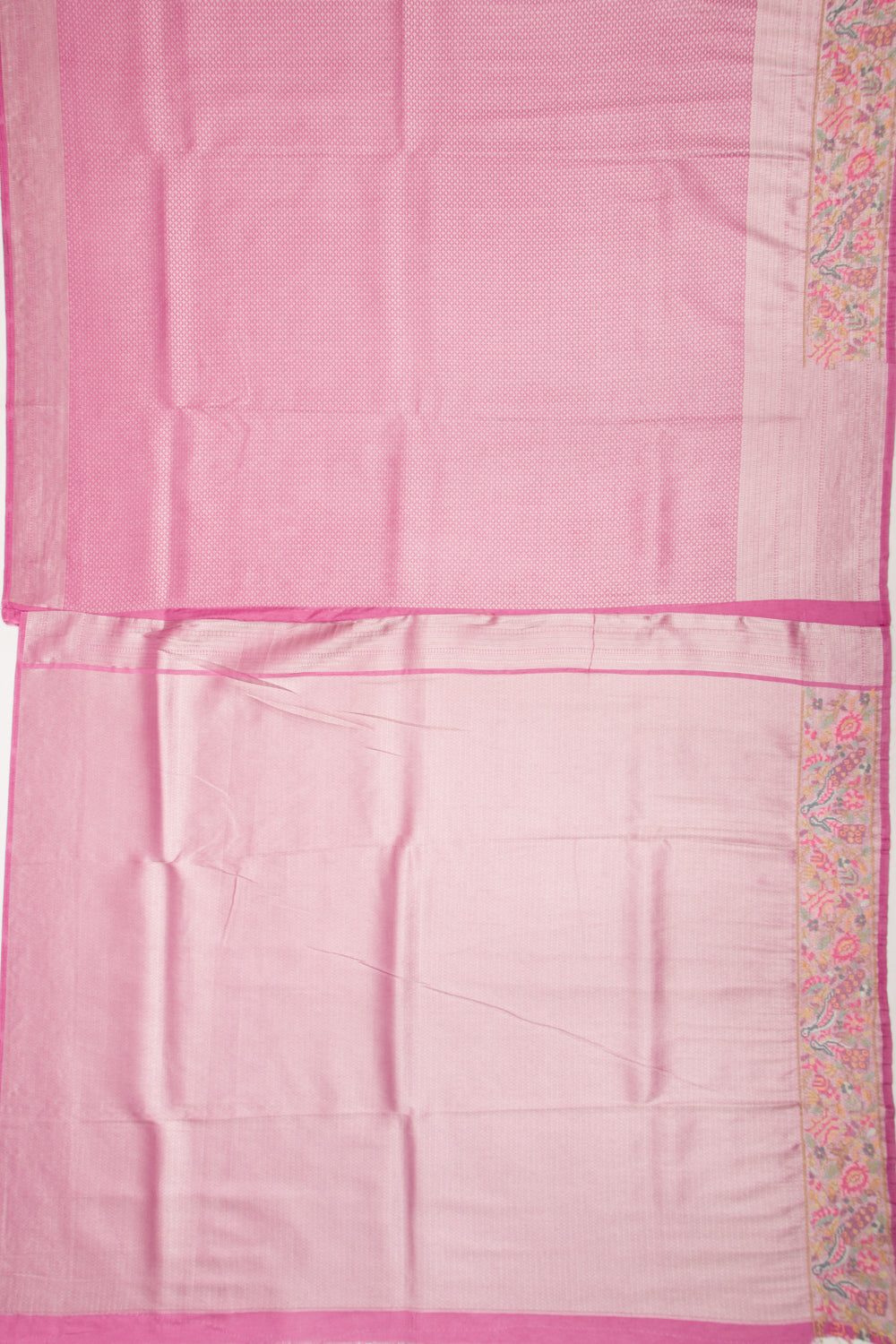 Banarasi Silk Brocade Pink Saree With Embroidery Border