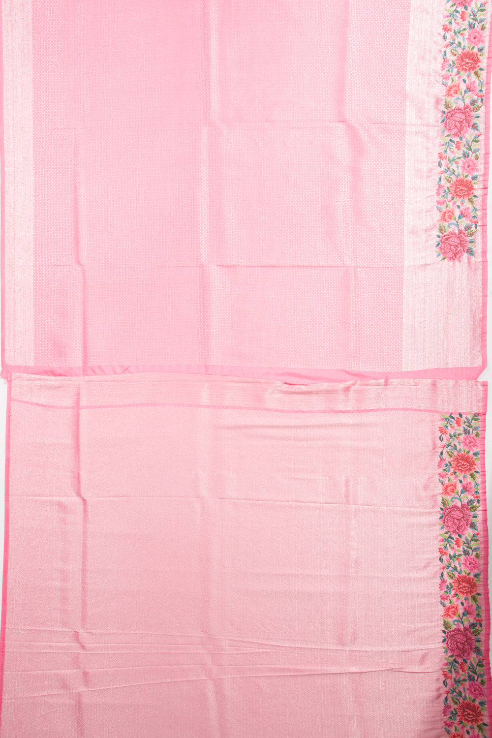 Banarasi Silk Brocade Pink Saree With Embroidery Border