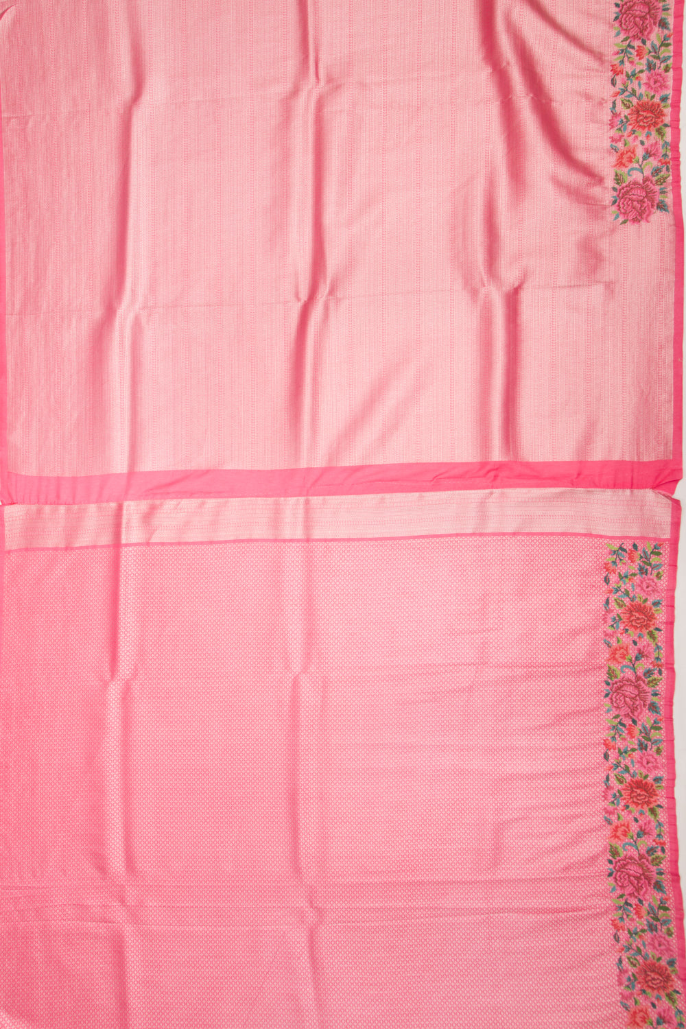 Banarasi Silk Brocade Pink Saree With Embroidery Border