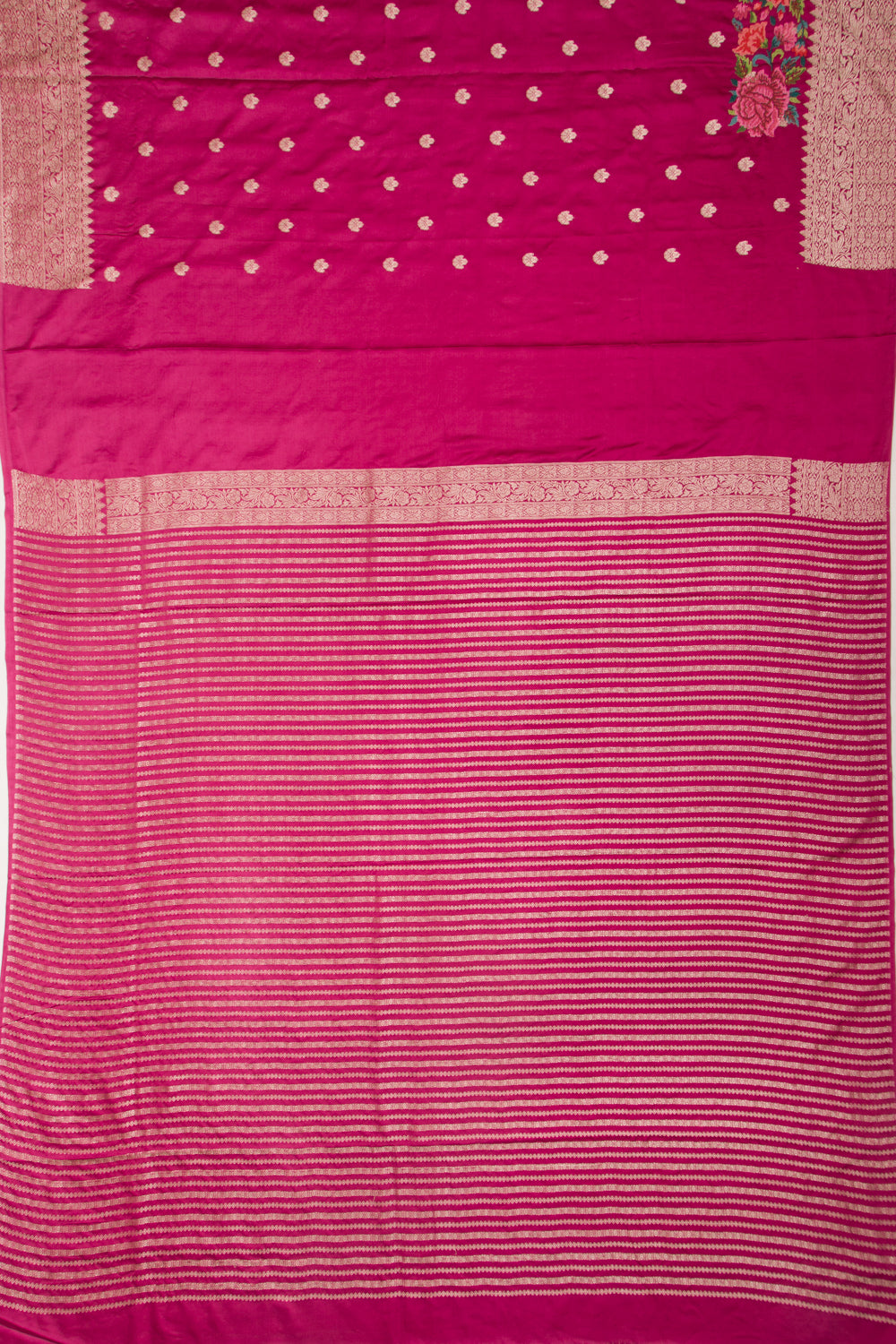 Banarasi Satin Butta Pink Saree With Embroidery Border